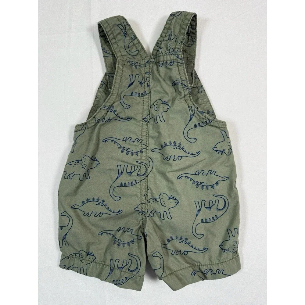 JUST ONE YOU Made‎ By Carters Newborn Dinosaur Print Short Overalls Size NB